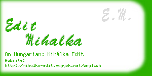 edit mihalka business card